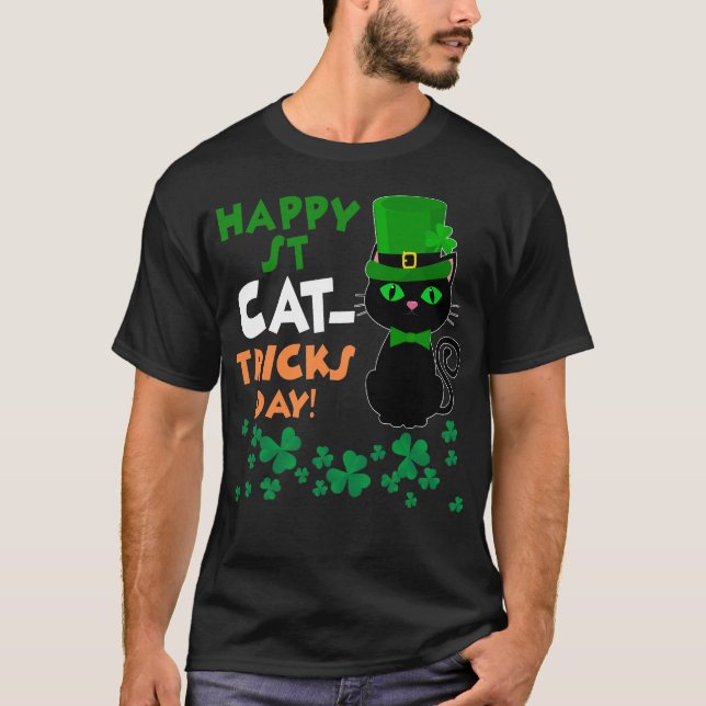 Camiseta Funny St Pat's Paddy Patrick Day's Happy St Cat Tr (Anverso)