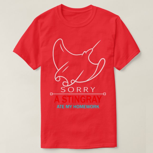 Camiseta FUNNY STINGRAY SE COMIÓ EL regalo de mi escuela de (Diseño del anverso)