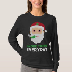 Camiseta Funny Stoner Santa Smoke Treke Navidades Pajama