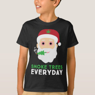 Camiseta Funny Stoner Santa Smoke Treke Navidades Pajama