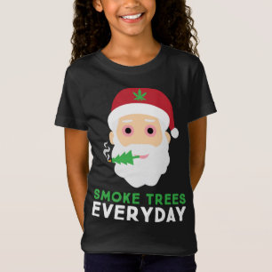 Camiseta Funny Stoner Santa Smoke Treke Navidades Pajama