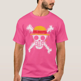 Camiseta Funny Straw Gorras Pirata Calavera Y Huesos Cruzad