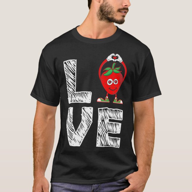 Camiseta Funny Strawberry Fruit Lover Eater - Me Encanta St (Anverso)