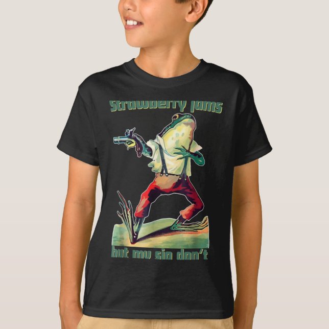 Camiseta Funny Strawberry Jams But My Sig Don't  (Anverso)