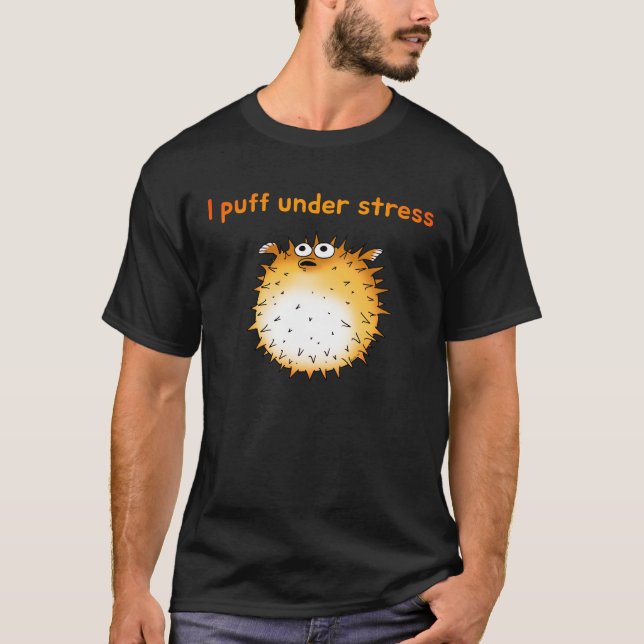 Camiseta Funny Stresed Pufferfish Personalizado (Anverso)