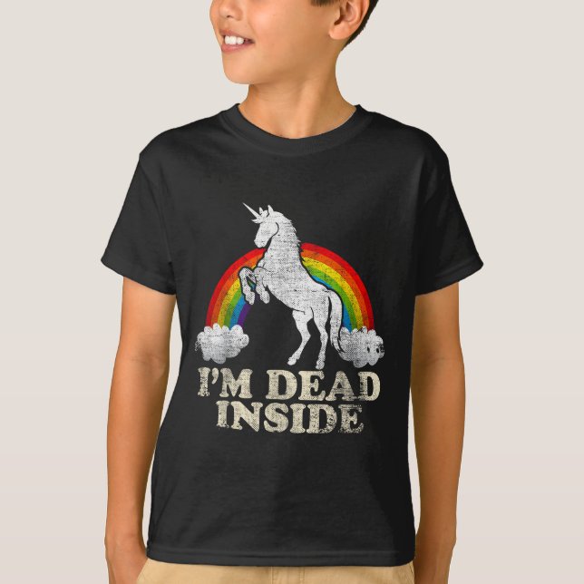 Camiseta Funny Stuff - Unicorn I'm Dead Inside Sarcastic De (Anverso)