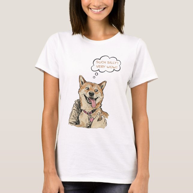 Camiseta Funny "Such Silly Very Wow" Shiba Inu Doge MemeArt (Anverso)