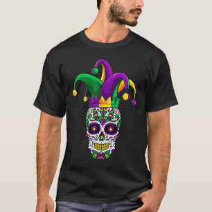 Camiseta Funny Sugar Skull Mardi Gras Fiesta Appartal