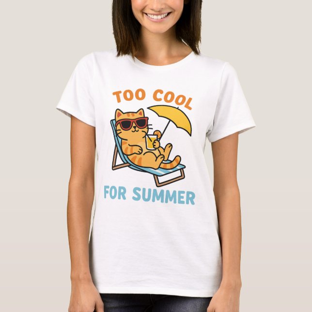 Camiseta Funny Summer Cat Lover T-Shirt – Gift For Cat Mom (Anverso)
