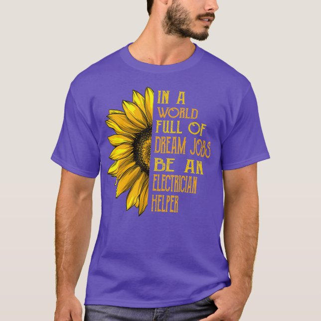 Camiseta Funny Sunflower Electrician Helper (Anverso)