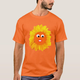 Camiseta Funny Sunflower Face Naranja Black 4Robin
