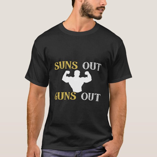 Camiseta Funny Suns Out Guns Out Summer Workout Body Build (Anverso)
