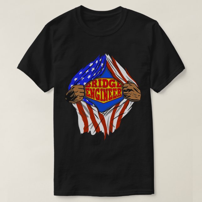 Camiseta Funny Super Bridge Engineer Hero Job (Diseño del anverso)