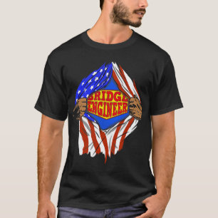 Camiseta Funny Super Bridge Engineer Hero Job