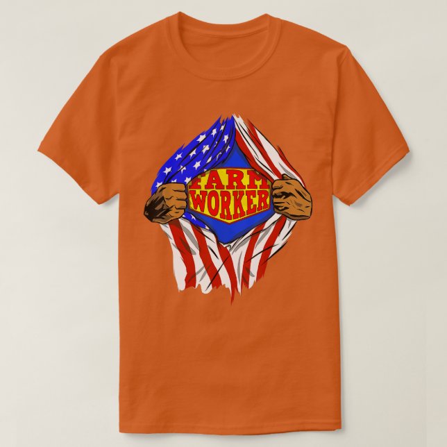 Camiseta Funny Super Farm Worker Hero Job (Diseño del anverso)