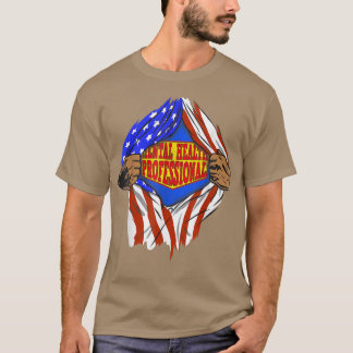 Camiseta Funny Super Mental Health Profesional Hero Job 13