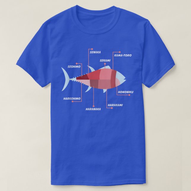 Camiseta FUNNY SUSHI  Japanese Fish Anatomy Food Gift  (Diseño del anverso)