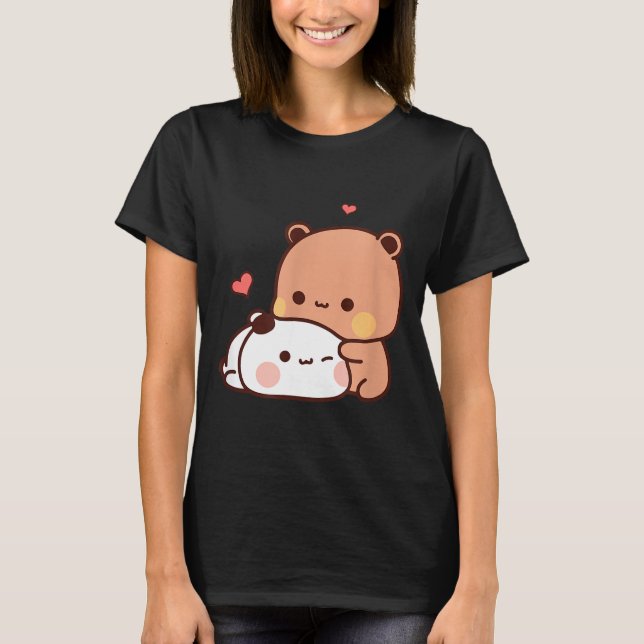 Camiseta Funny Sweet Kawaii Kp Bear Panda Hugging Couple Lo (Anverso)