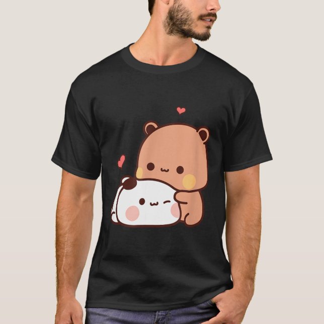 Camiseta Funny Sweet Kawaii Kp Bear Panda Hugging Couple Lo (Anverso)