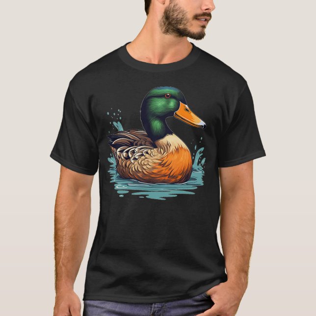 Camiseta Funny swimming wild Duck for Mallard Bird Lovers (Anverso)