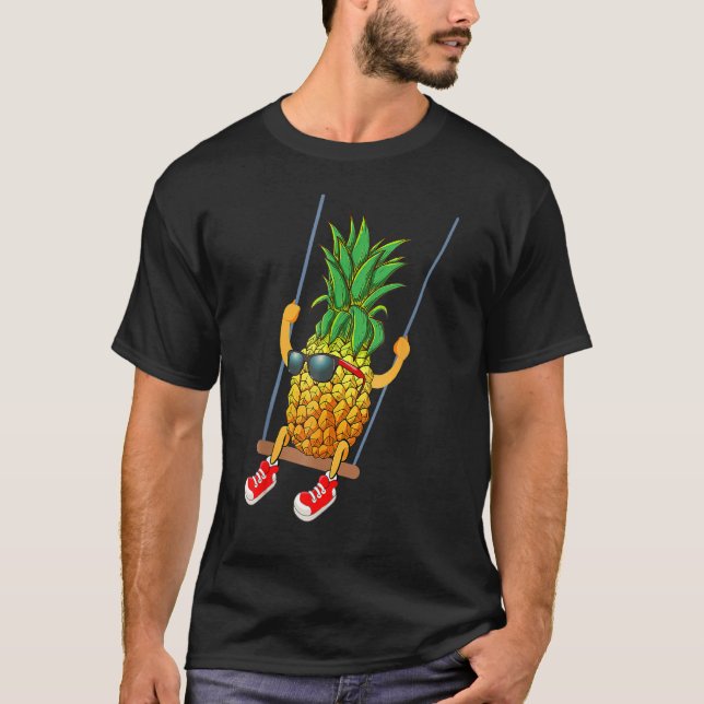 Camiseta Funny Swinging Pineapple Swinger Fruit Animado Cu (Anverso)