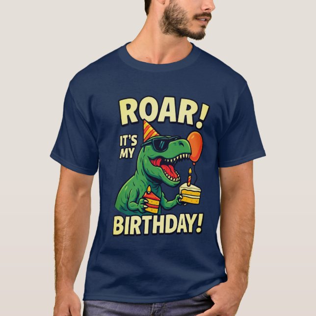 Camiseta Funny T-Rex Dino Cumpleaños (Anverso)