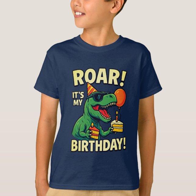 Camiseta Funny T-Rex Dino Cumpleaños (Anverso)