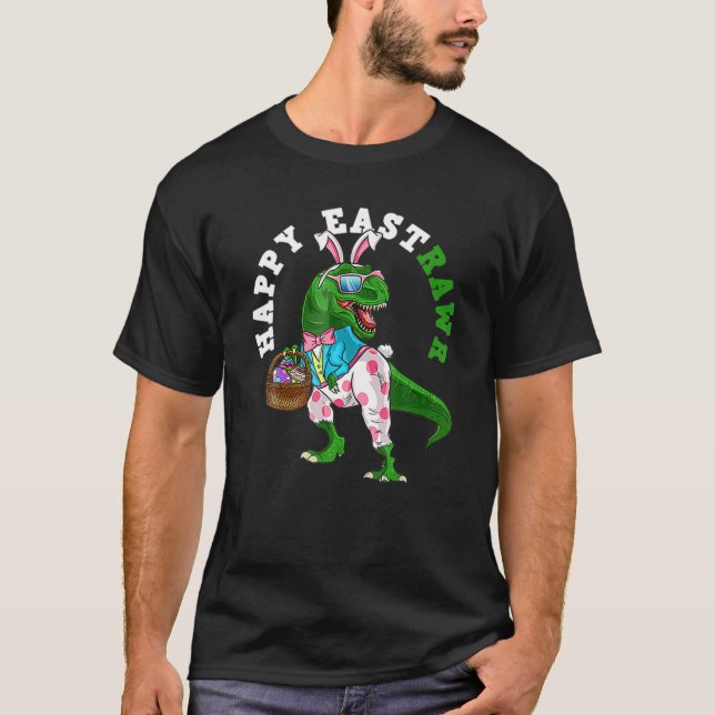 Camiseta Funny T Rex Dinosaur Costumbre Conejo Conejo Pascu (Anverso)