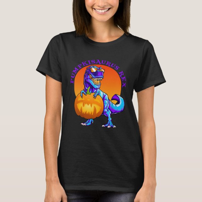 Camiseta Funny T Rex Halloween Pumpkisaurus Rex Pumpkin Din (Anverso)