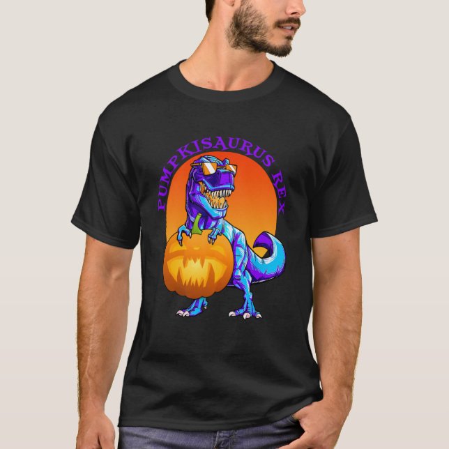 Camiseta Funny T Rex Halloween Pumpkisaurus Rex Pumpkin Din (Anverso)