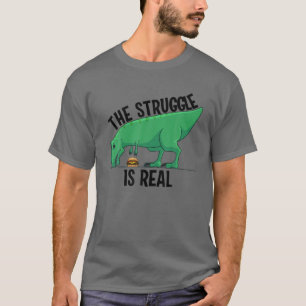 Camiseta Funny T-rex Hamburger Regalo Guay La Lucha Está De