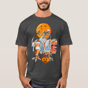 Camiseta Funny T-rex Mummy Pumpkin Dinosaur - Dino Trex Hal