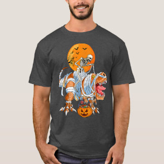 Camiseta Funny T-rex Mummy Pumpkin Dinosaur - Dino Trex Hal
