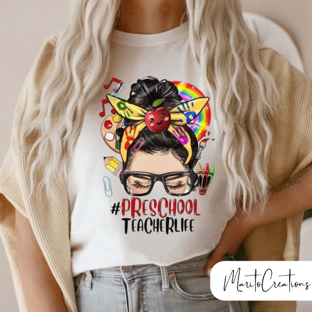 Camiseta Funny t-shirt as a gift for preschool teacher (Subido por el creador)