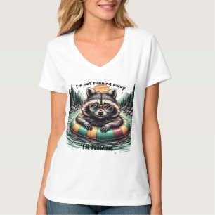 Camiseta Funny T-shirt with a relaxed raccoon – “I'm not ru