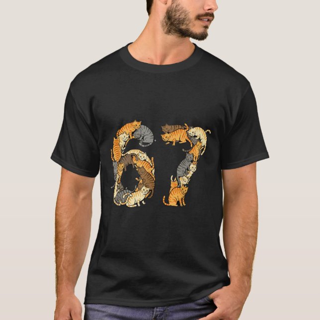Camiseta Funny Tabby Cats 6 7 Meme Six Seven Love Alley Cat (Anverso)