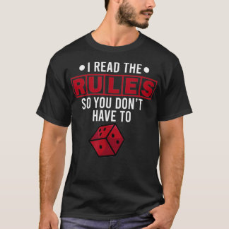 Camiseta Funny Tabletop Game Gamer Board I Read The Rules