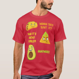Camiseta Funny Taco Nacho Aguacado Guacamole diseño Cinco D