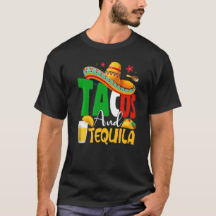 Camiseta Funny Tacos y Tequila Margarita Sombrero Cinco De