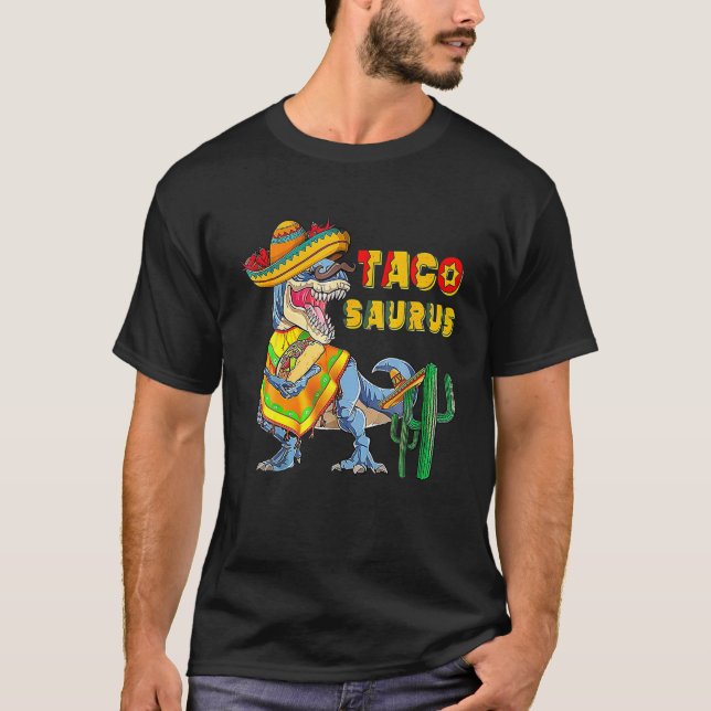 Camiseta Funny Tacosaurus Cinco De Mayo Dinosaur Taco Lover (Anverso)