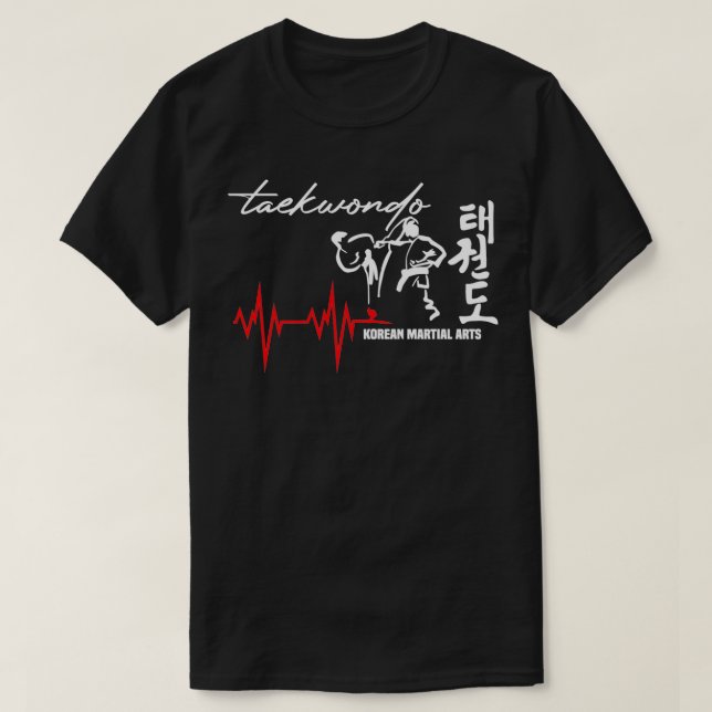 Camiseta Funny Taekwondo Heartbeat korea arte marcial (Diseño del anverso)