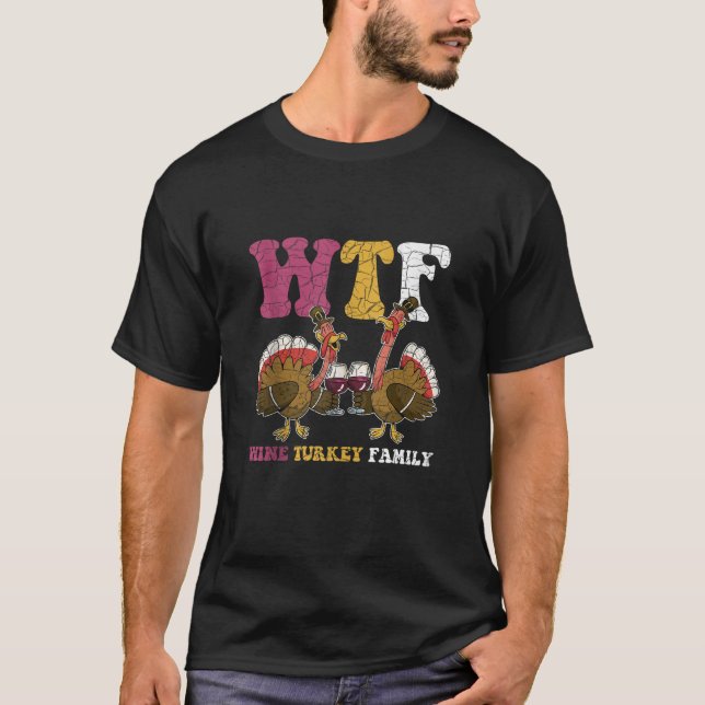 Camiseta Funny tanque de la familia Wtf Wine Turkey del Día (Anverso)