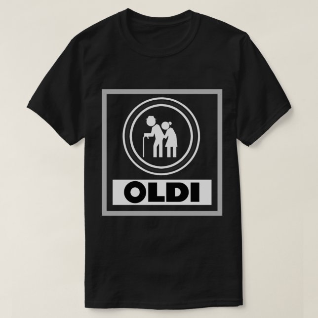 Camiseta Funny tarjeta Aldi Nord en blanco y negro, coche d (Diseño del anverso)