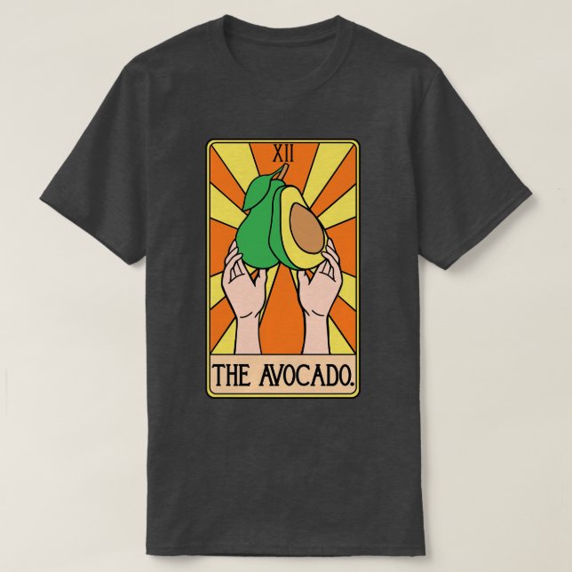 Camiseta Funny tarjeta de aguacate tarot (Diseño del anverso)
