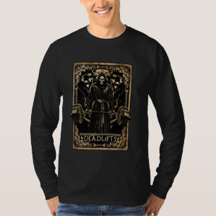 Camiseta Funny tarjeta Tarot Deadlift Skeleton Gym Workout 