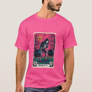 Camiseta Funny Tarot Card Deadlifts Gym Workout Occult Read