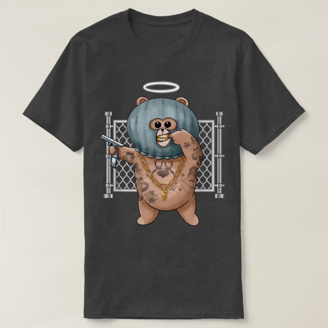 Camiseta Funny Tattooed Gangster Bear (Diseño del anverso)