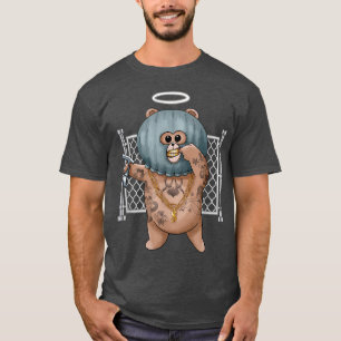 Camiseta Funny Tattooed Gangster Bear