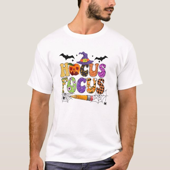 Camiseta Funny Teacher Hocus Pocus Everybody Focus Hallowee (Anverso)