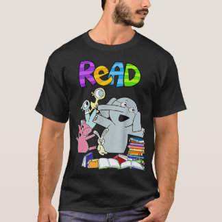 Camiseta Funny Teacher Library Read Book Club Piggie Elepha